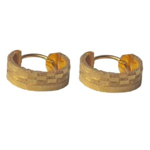 Solid 22K/18K/14K Fine Gold Certified Stamped Abstract Design Hoop Earring