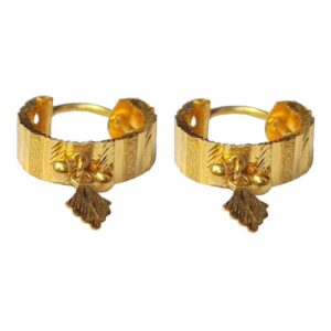 Solid 22K/18K/14K Fine Gold Certified Stamped Elegant Design Hoop Earring