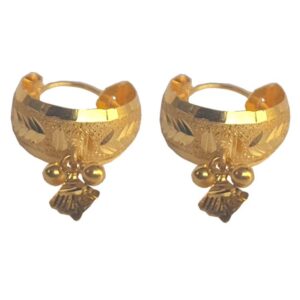 Solid 22K/18K/14K Fine Gold Certified Stamped Unique Design Hoop Earring