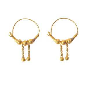 Solid 22K/18K/14K Fine Gold Certified Stamped Double Chain Design Hoop Earring