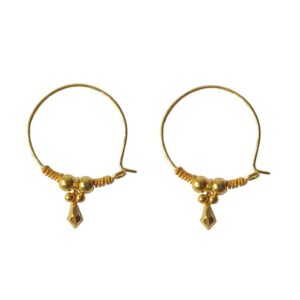 Solid 22K/18K/14K Fine Gold Certified Stamped Half Circle Design Hoop Earring