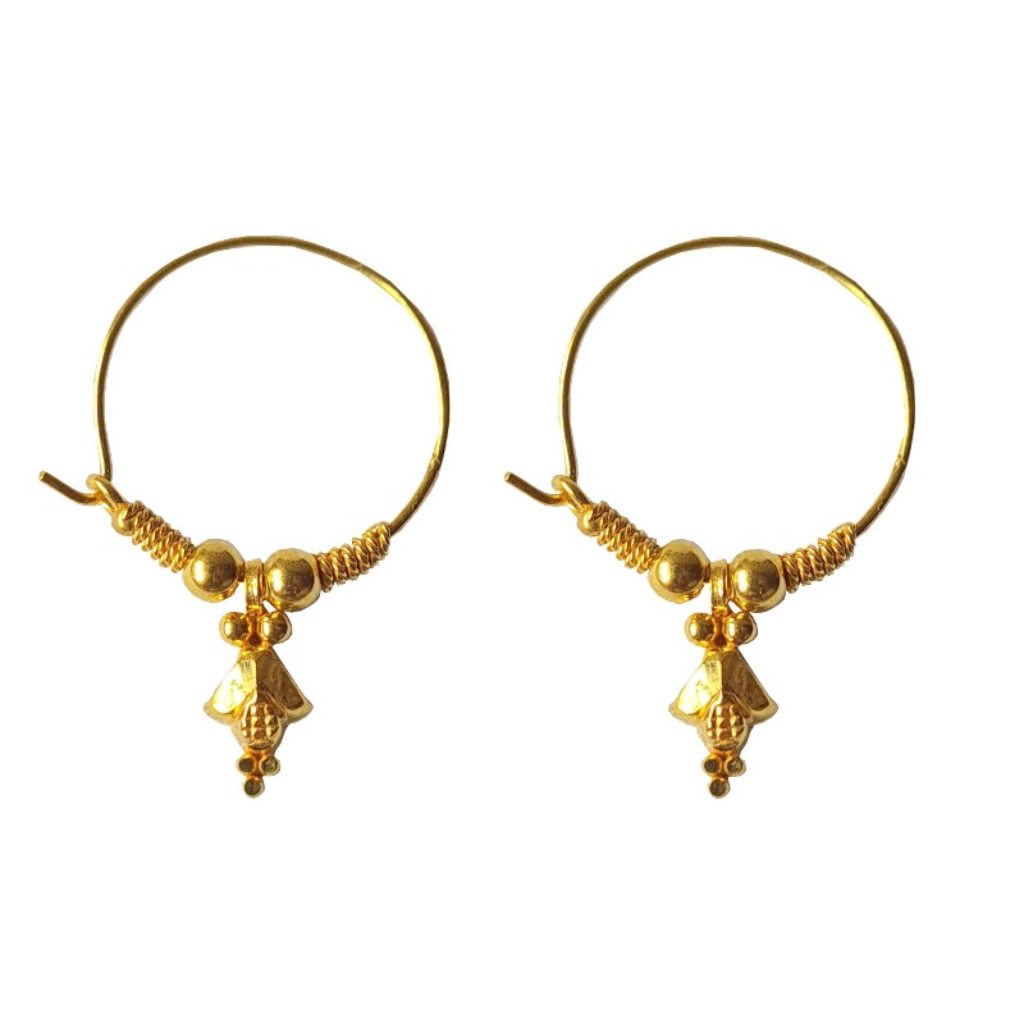 Solid 22K/18K/14K Fine Gold Certified Stamped Unique Design Design Hoop Earring