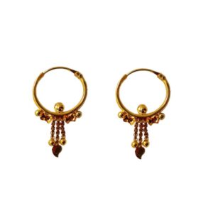 Solid 22K/18K/14K Fine Gold Certified Stamped Ashtonishing Leaf Design Hoop Earring