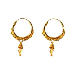 Solid 22K/18K/14K Fine Gold Certified Stamped Gorgeous Bell Design Hoop Earring
