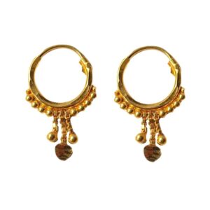 Solid 22K/18K/14K Fine Gold Certified Stamped Classy Three Chain Design Hoop Earring