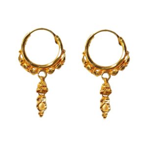 Solid 22K/18K/14K Fine Gold Certified Stamped Gorgeous Bell Design Hoop Earring