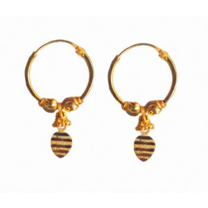 Solid 22K/18K/14K Fine Gold Certified Stamped Ashtonishing Leaf Design Hoop Earring