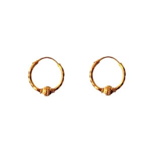 Solid 22K/18K/14K Fine Gold Certified Stamped Ashtonishing Bead Design Hoop Earring