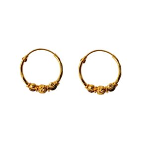 Solid 22K/18K/14K Fine Gold Certified Stamped Carved Gorgeous Design Hoop Earring