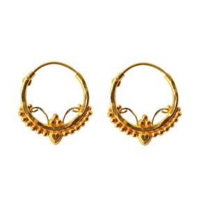 Solid 22K/18K/14K Fine Gold Certified Stamped Beauteous Beads Design Hoop Earring