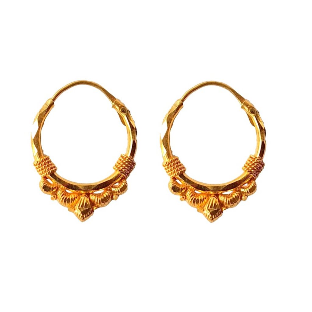 Solid 22K/18K/14K Fine Gold Certified Stamped Magnificent Design Hoop Earring