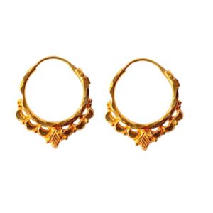 Solid 22K/18K/14K Fine Gold Certified Stamped Gorgeous  Design Hoop Earring