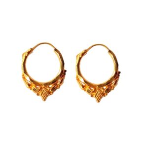 Solid 22K/18K/14K Fine Gold Certified Stamped Gorgeous Carved Design Hoop Earring