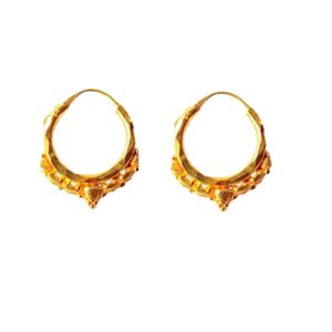 Solid 22K/18K/14K Fine Gold Certified Stamped Stunning Carved  Design Hoop Earring