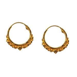 Solid 22K/18K/14K Fine Gold Certified Stamped Tiny Heart Design Hoop Earring