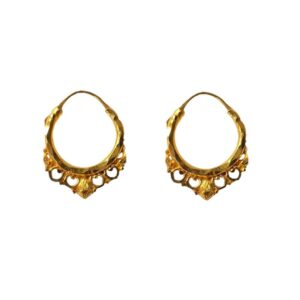 Solid 22K/18K/14K Fine Gold Certified Stamped Beautiful Heart Design Hoop Earring