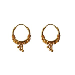 Solid 22K/18K/14K Fine Gold Certified Stamped Ashtonishing Chain Design Hoop Earring