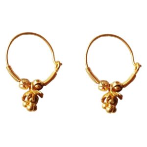 Solid 22K/18K/14K Fine Gold Certified Stamped Stunning Beads Design Hoop Earring