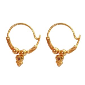 Solid 22K/18K/14K Fine Gold Certified Stamped Stunning Leaf Design Hoop Earring