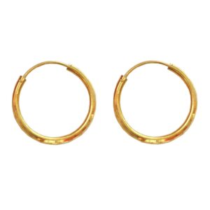 Solid 22K/18K/14K Fine Gold Certified Stamped Plane Carved Design Hoop Earring