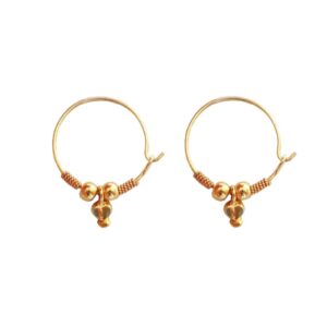 Solid 22K/18K/14K Fine Gold Certified Stamped Smaill Sized Leaf Design Hoop Earring