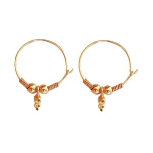 Solid 22K/18K/14K Fine Gold Certified Stamped Small Leaf Design Hoop Earring