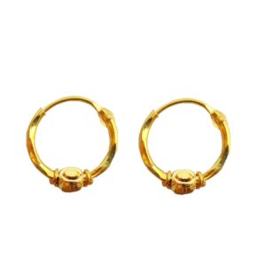 Solid 22K/18K/14K Fine Gold Certified Stamped Beauteous Design Hoop Earring