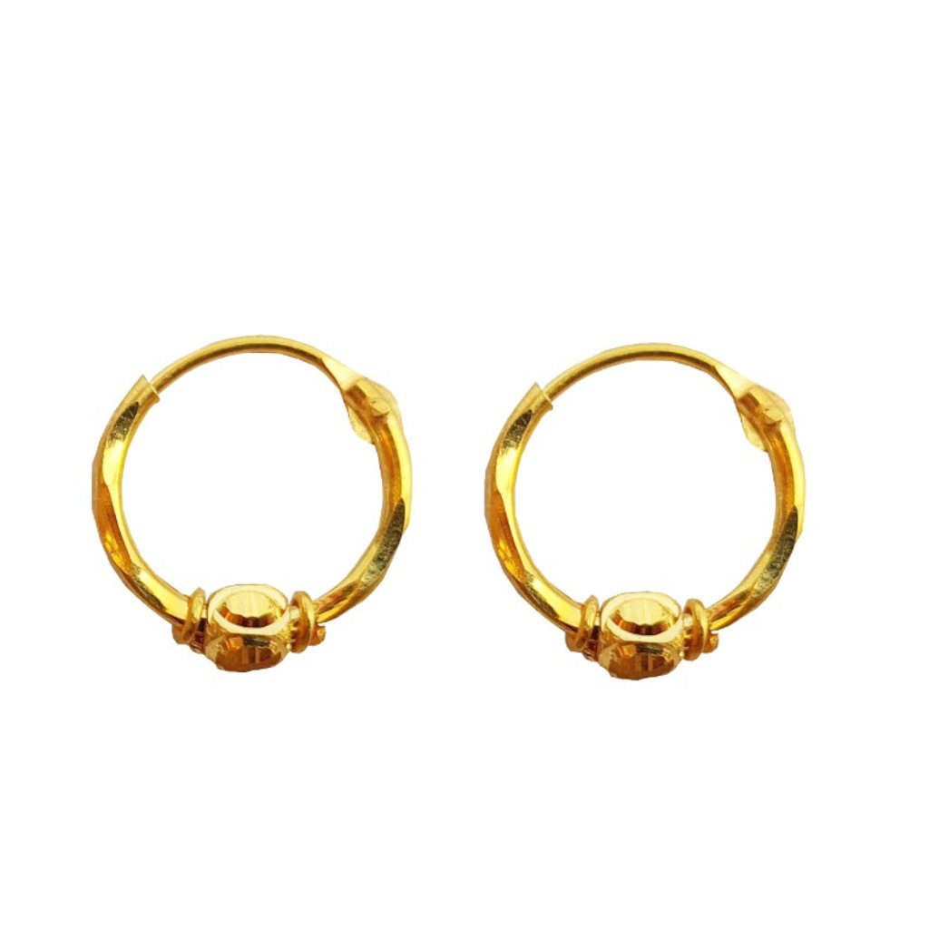 Solid 22K/18K/14K Fine Gold Certified Stamped Beauteous Design Hoop Earring