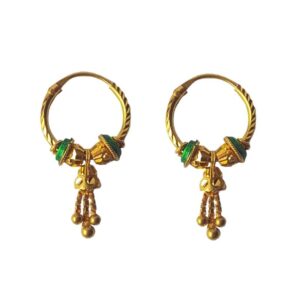 Solid 22K/18K/14K Fine Gold Certified Stamped Carved Design Hoop Earring