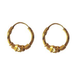 Solid 22K/18K/14K Fine Gold Certified Stamped Unique Carved Design Hoop Earring