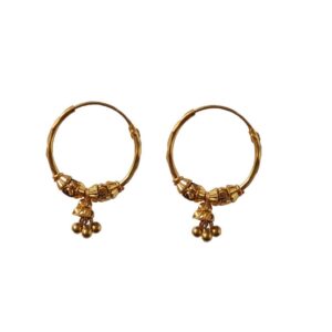 Solid 22K/18K/14K Fine Gold Certified Stamped Abstract Design Hoop Earring