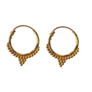 Solid 22K/18K/14K Fine Gold Certified Stamped Carved Design Hoop Earring