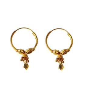 Solid 22K/18K/14K Fine Gold Certified Stamped Abstract Design Hoop Earring