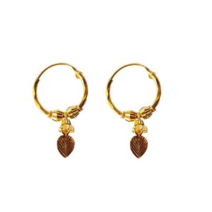 Solid 22K/18K/14K Fine Gold Certified Stamped Unique Design Hoop Earring