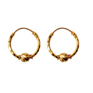 Solid 22K/18K/14K Fine Gold Certified Stamped Classy Design Hoop Earring