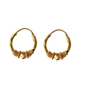 Solid 22K/18K/14K Fine Gold Certified Stamped Carved Design Hoop Earring