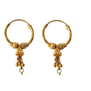 Solid 22K/18K/14K Fine Gold Certified Stamped Abstract Design Hoop Earring