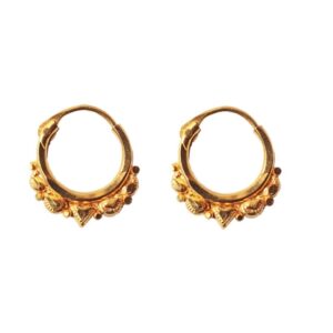 Solid 22K/18K/14K Fine Gold Certified Stamped Carved Design Hoop Earring