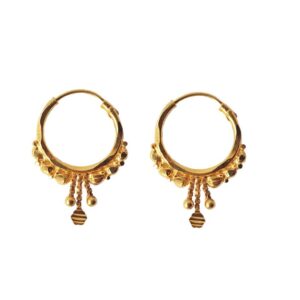 Solid 22K/18K/14K Fine Gold Certified Stamped Beautiful Design Hoop Earring