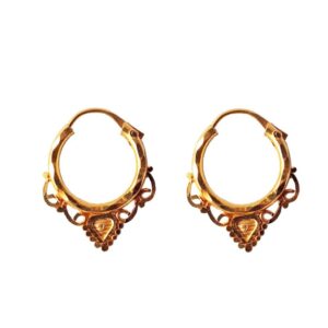 Solid 22K/18K/14K Fine Gold Certified Stamped Beauteous Design Hoop Earring