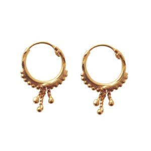 Solid 22K/18K/14K Fine Gold Certified Stamped Abstract Design Hoop Earring