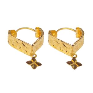 Solid 22K/18K/14K Fine Gold Certified Stamped Elegant Design Hoop Earring