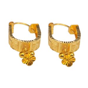 Solid 22K/18K/14K Fine Gold Certified Stamped Elegant Design Hoop Earring