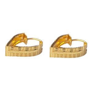 Solid 22K/18K/14K Fine Gold Certified Stamped Beautiful Design Hoop Earring