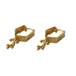 Solid 22K/18K/14K Fine Gold Certified Stamped Elegant Design Hoop Earring