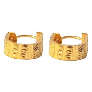 Solid 22K/18K/14K Fine Gold Certified Stamped Classy  Design Hoop Earring