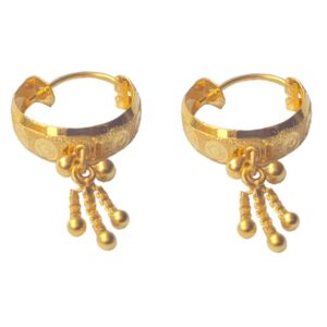 Solid 22K/18K/14K Fine Gold Certified Stamped Beauteous Design Hoop Earring