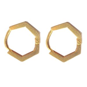 Solid 22K/18K/14K Fine Gold Certified Stamped Abstract Design Hoop Earring