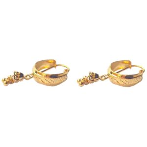 Solid 22K/18K/14K Fine Gold Certified Stamped Unique Design Hoop Earring