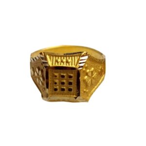 Solid 22K/18K/14K Fine Gold Certified Stamped Square Design Kid's Ring